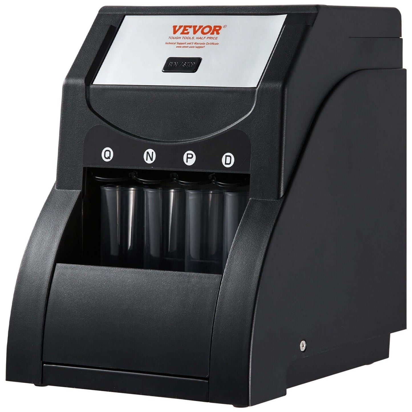 VEVOR USD Coin Sorter, Coin Sorter Machine for USD Coin 1¢ 5¢ 10¢ 25¢, Sorts up to 230 Coins/min, Coin Sorter and Wrapper Machine Holds 200 Coins Included 4 Coin Tubes, Black