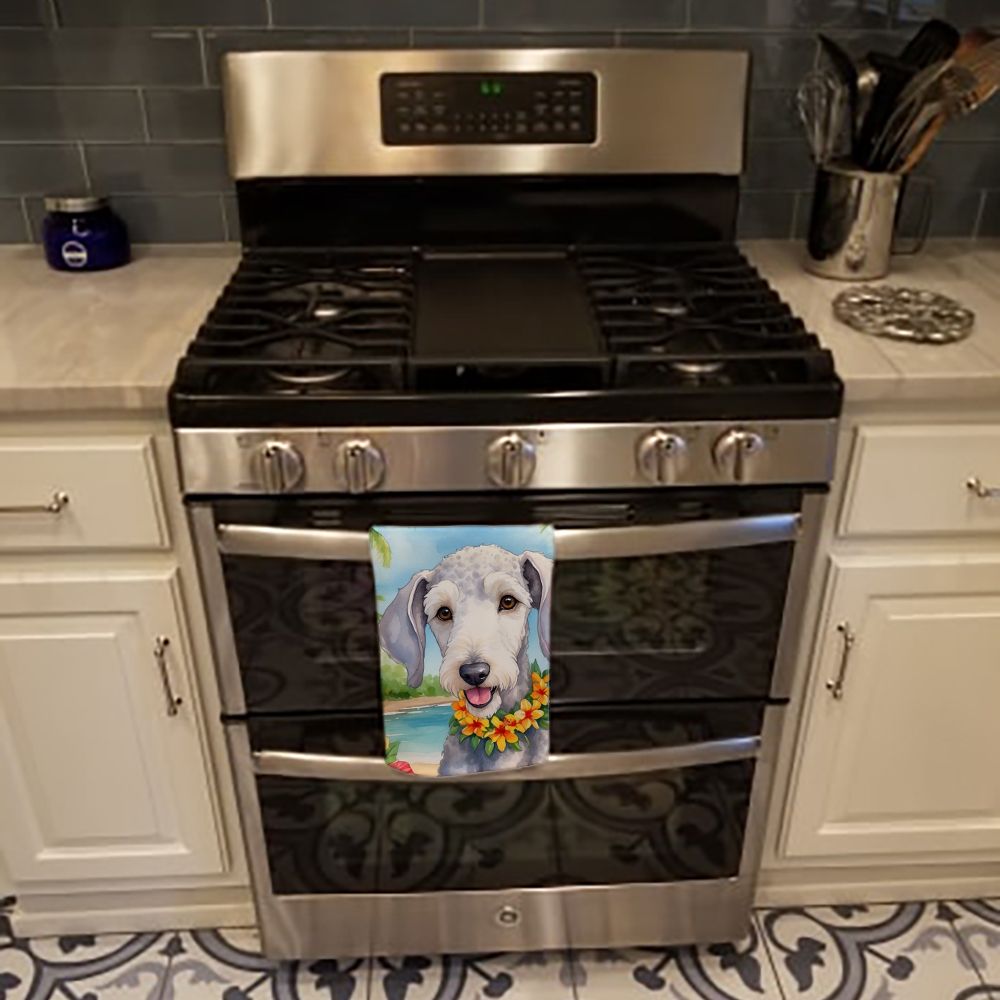 Bedlington Terrier Luau Kitchen Towel Dish Cloths Guest Hand Towel Decorative Bathroom Towel for Face,Tea, Dishcloth, Kitchen and Bath