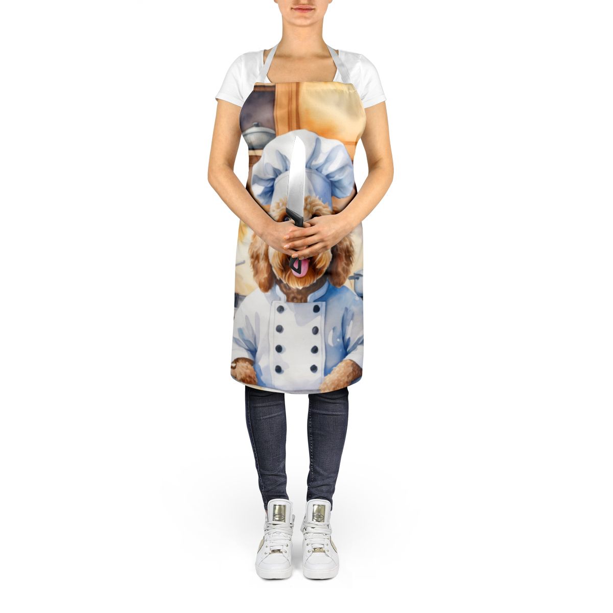 Labradoodle The Chef Apron Cooking Kitchen Server Baking Crafts Gardening for Adult Women Men, Unisex, Large, Multicolor
