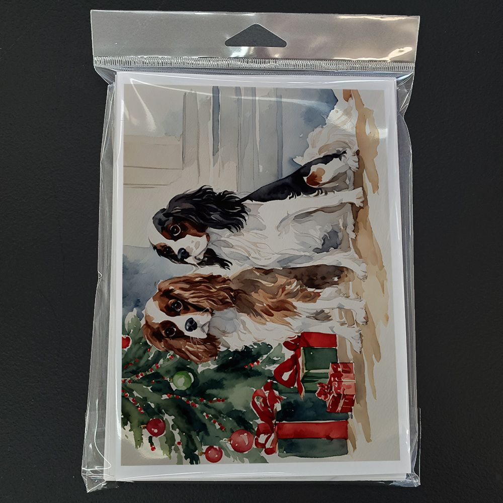 Cavalier Spaniel Christmas Greeting Cards Pack of 8 Blank Cards with Envelopes Whimsical A7 Size 5x7 Blank Note Cards