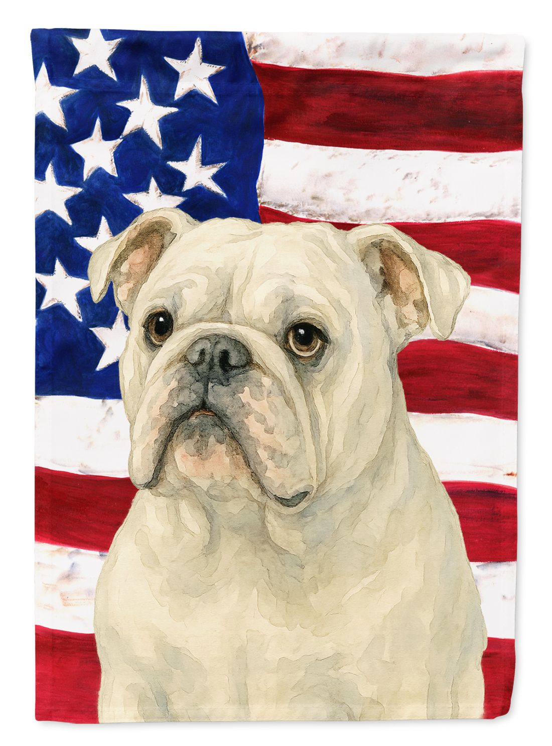 White English Bulldog American Flag Garden Flag Mailbox Flag Decorative Yard Flag Banner Outside Patio Artwork Yard Flower Beds, Garden Size, Multicolor