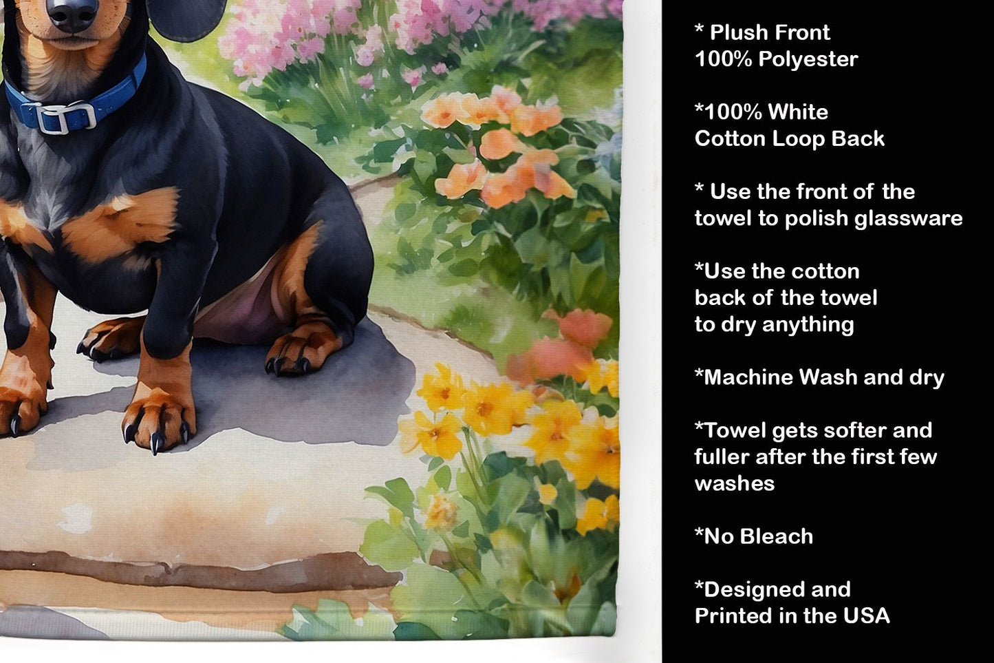 Dachshund Spring Path Kitchen Towel Dish Cloths Guest Hand Towel Decorative Bathroom Towel for Face,Tea, Dishcloth, Kitchen and Bath