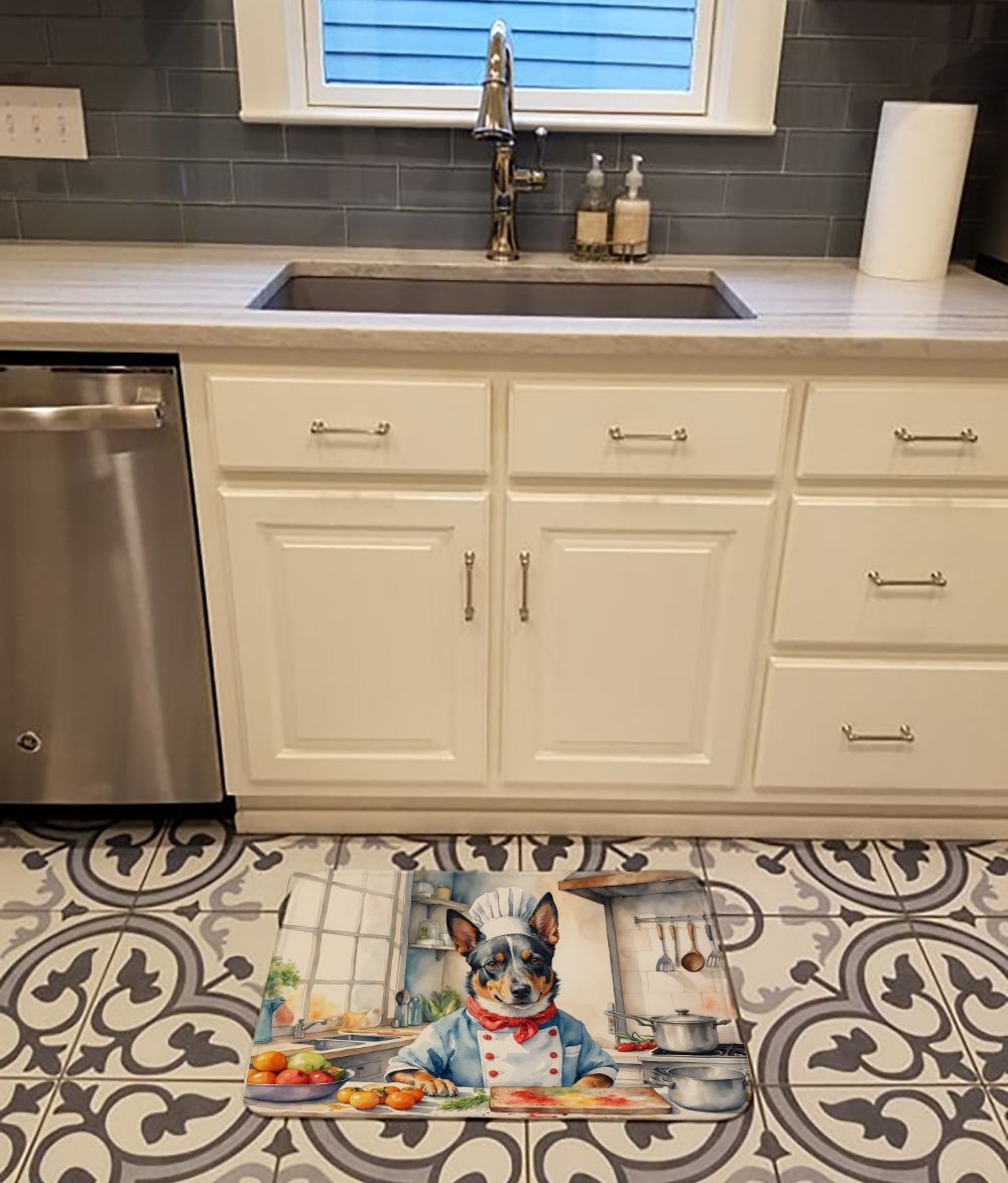 Australian Cattle Dog The Chef Memory Foam Kitchen Mat Machine Washable Anti-Fatigue Mat Cushion Comfort Bath Mat or Kitchen Rug
