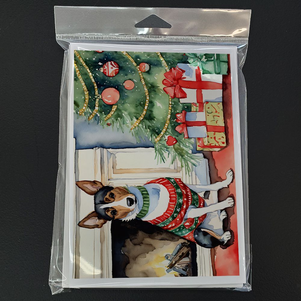 Basenji Christmas Greeting Cards Pack of 8 Blank Cards with Envelopes Whimsical A7 Size 5x7 Blank Note Cards