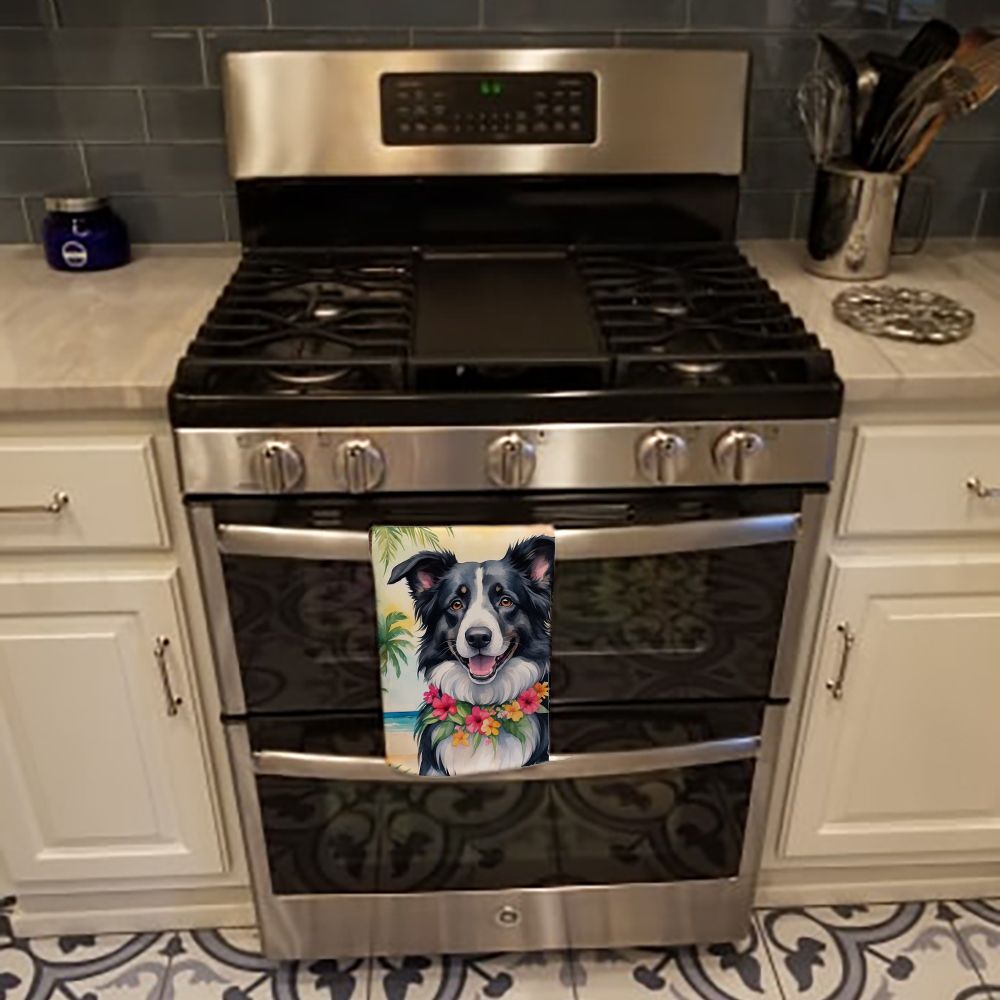 Border Collie Luau Kitchen Towel Dish Cloths Guest Hand Towel Decorative Bathroom Towel for Face,Tea, Dishcloth, Kitchen and Bath