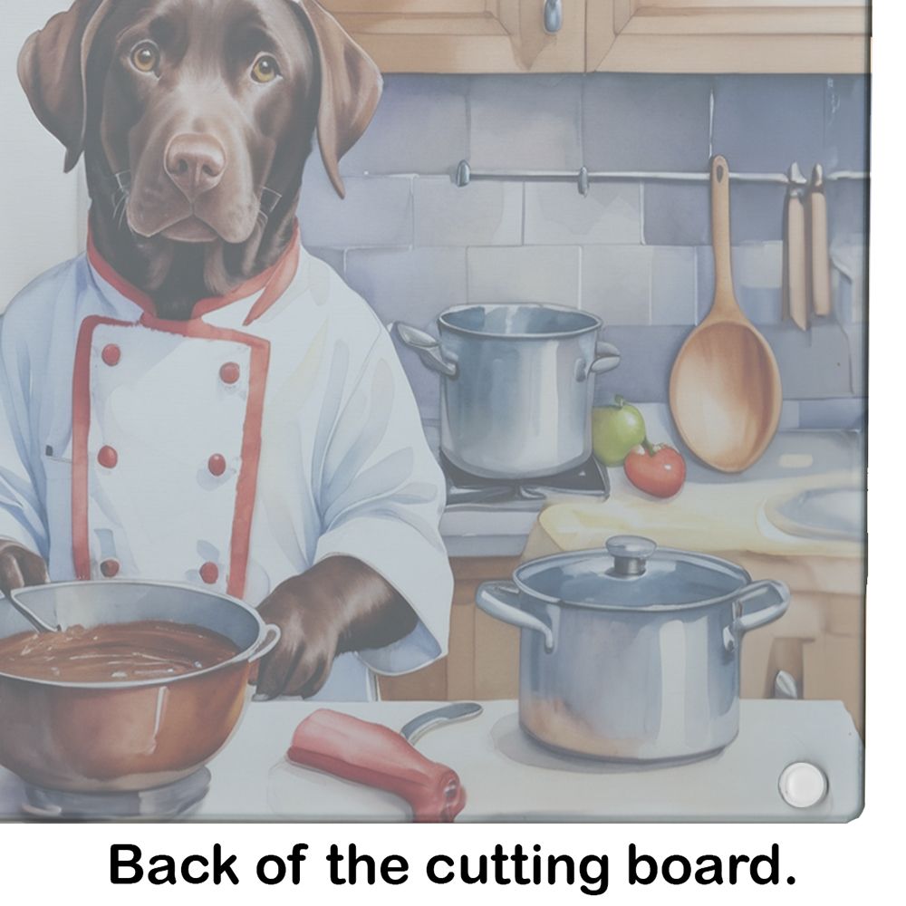 NEW Chocolate Labrador Retriever The Chef Glass Cutting Board Decorative Tempered Glass Kitchen Cutting and Serving Board Large Size Chopping Board