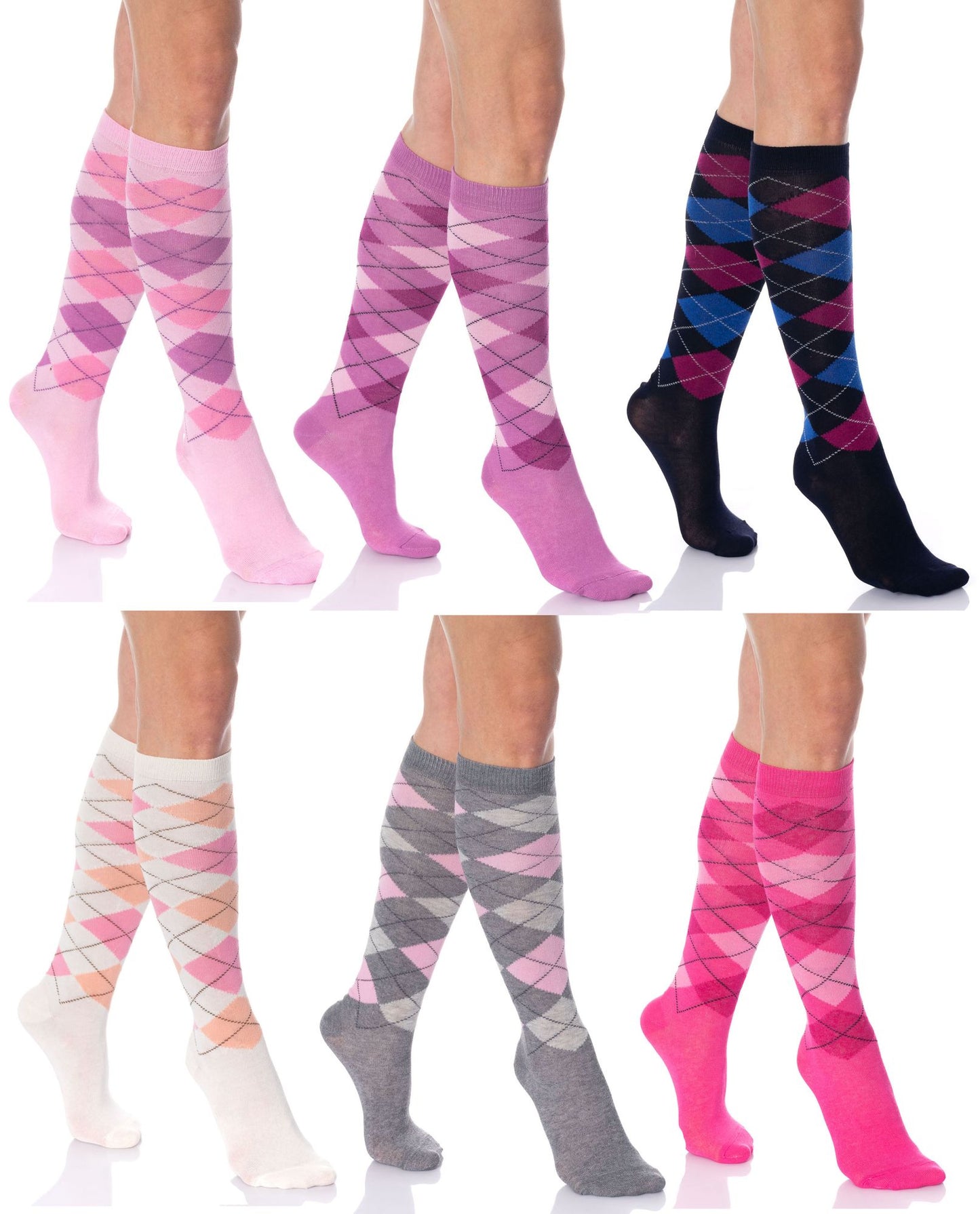 Knee High Socks for Women 6 Pairs Colorful Over the Calf Knee Socks