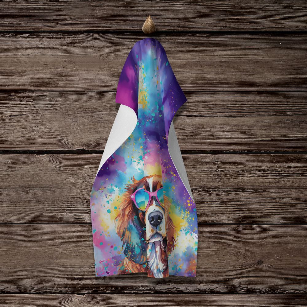 Cavalier Spaniel Hippie Dawg Kitchen Towel Dish Cloths Guest Hand Towel Decorative Bathroom Towel for Face,Tea, Dishcloth, Kitchen and Bath