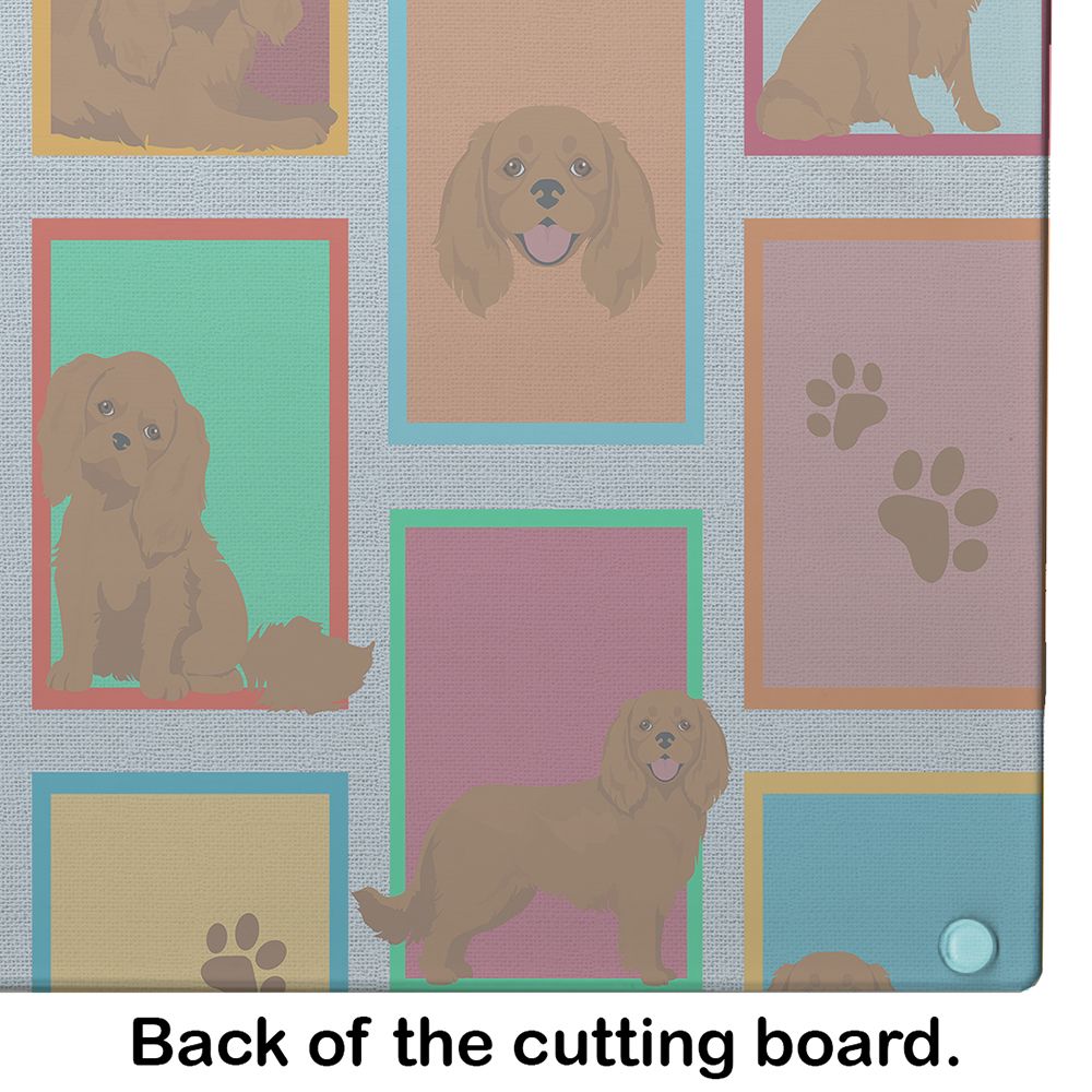 NEW Lots of Ruby Cavalier Spaniel Glass Cutting Board Decorative Tempered Glass Kitchen Cutting and Serving Board Large Size Chopping Board