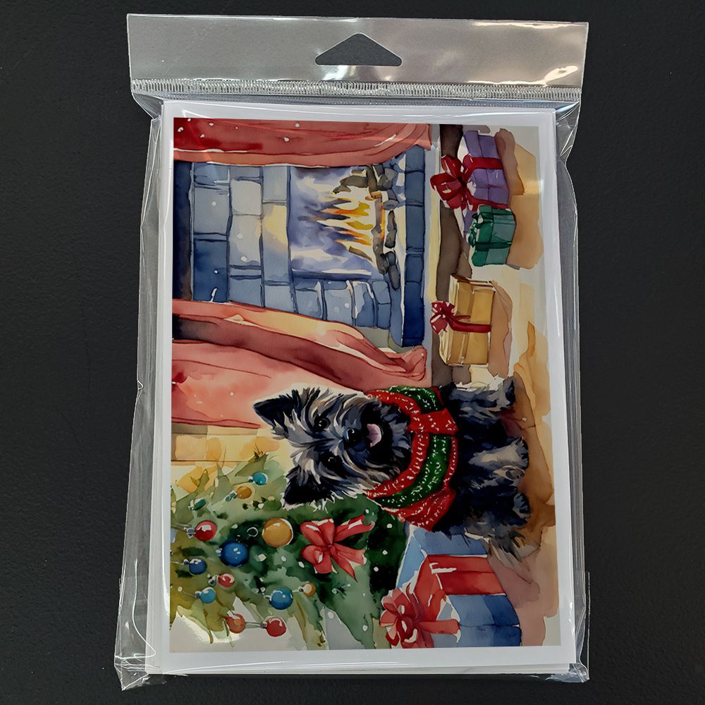 Cairn Terrier Christmas Greeting Cards Pack of 8 Blank Cards with Envelopes Whimsical A7 Size 5x7 Blank Note Cards