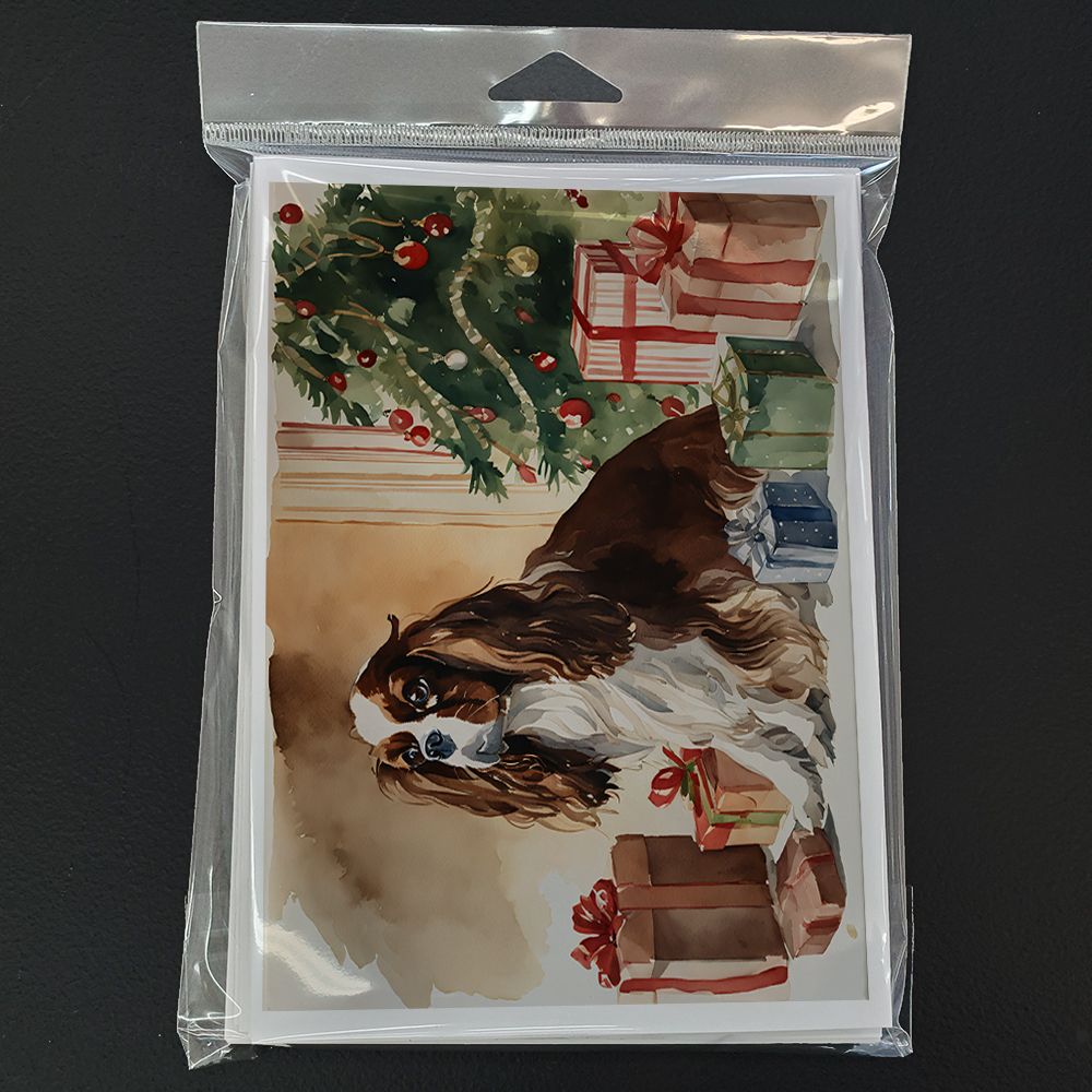 Cavalier Spaniel Christmas Greeting Cards Pack of 8 Blank Cards with Envelopes Whimsical A7 Size 5x7 Blank Note Cards
