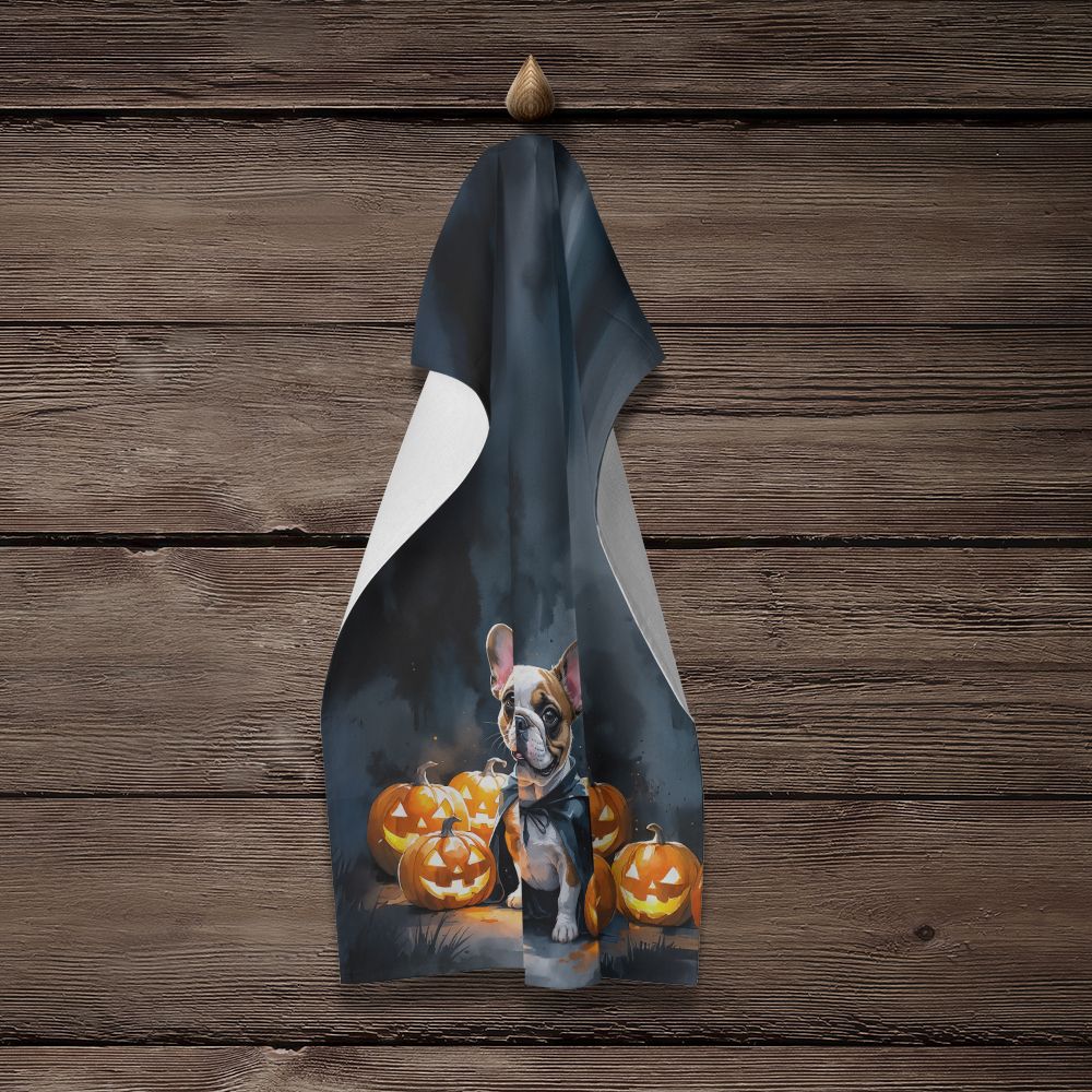 French Bulldog Puppy Halloween Kitchen Towel Dish Cloths Guest Hand Towel Decorative Bathroom Towel for Face,Tea, Dishcloth, Kitchen and Bath
