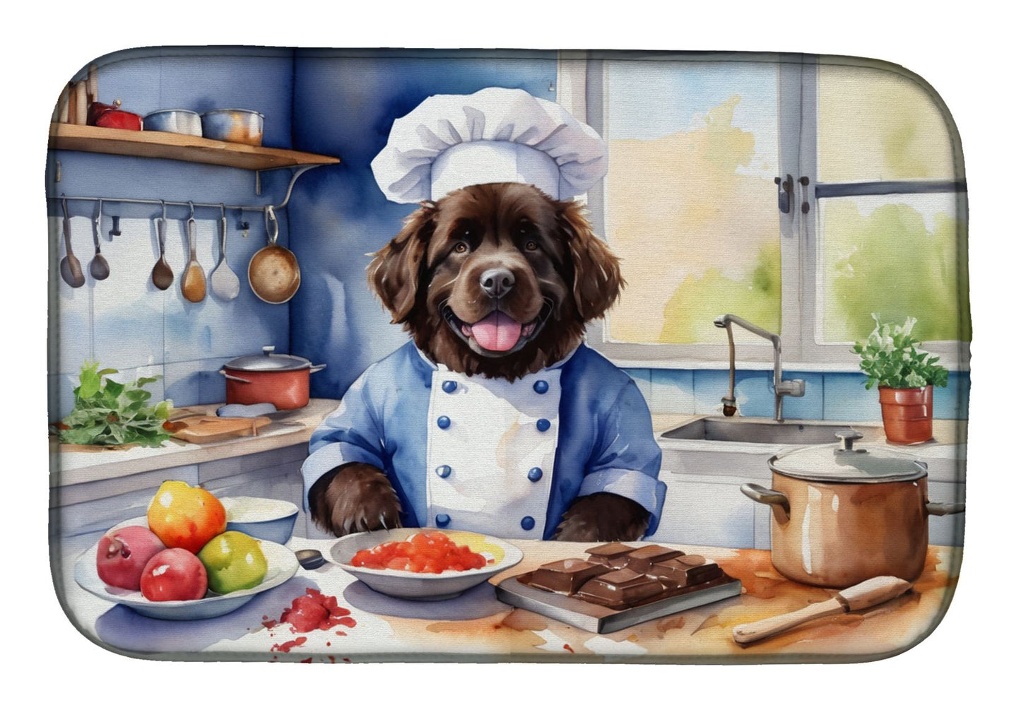 Newfoundland The Chef Dish Drying Mat Absorbent Dish Drying Mat Pad for Kitchen Counter Dish Drainer Mat for Countertop, 14 x 21", Multicolor