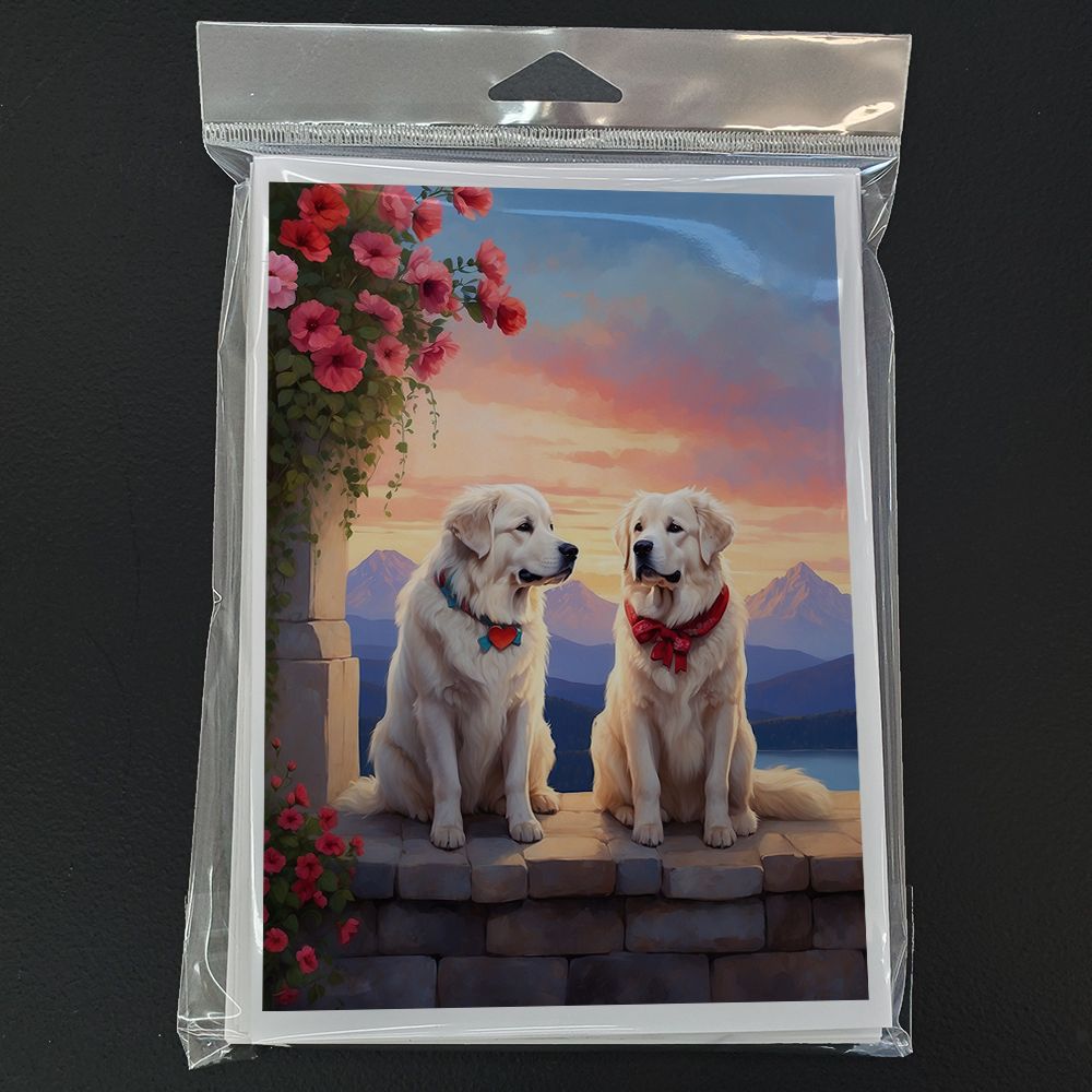 Great Pyrenees Two Hearts Greeting Cards Pack of 8 Blank Cards with Envelopes Whimsical A7 Size 5x7 Blank Note Cards