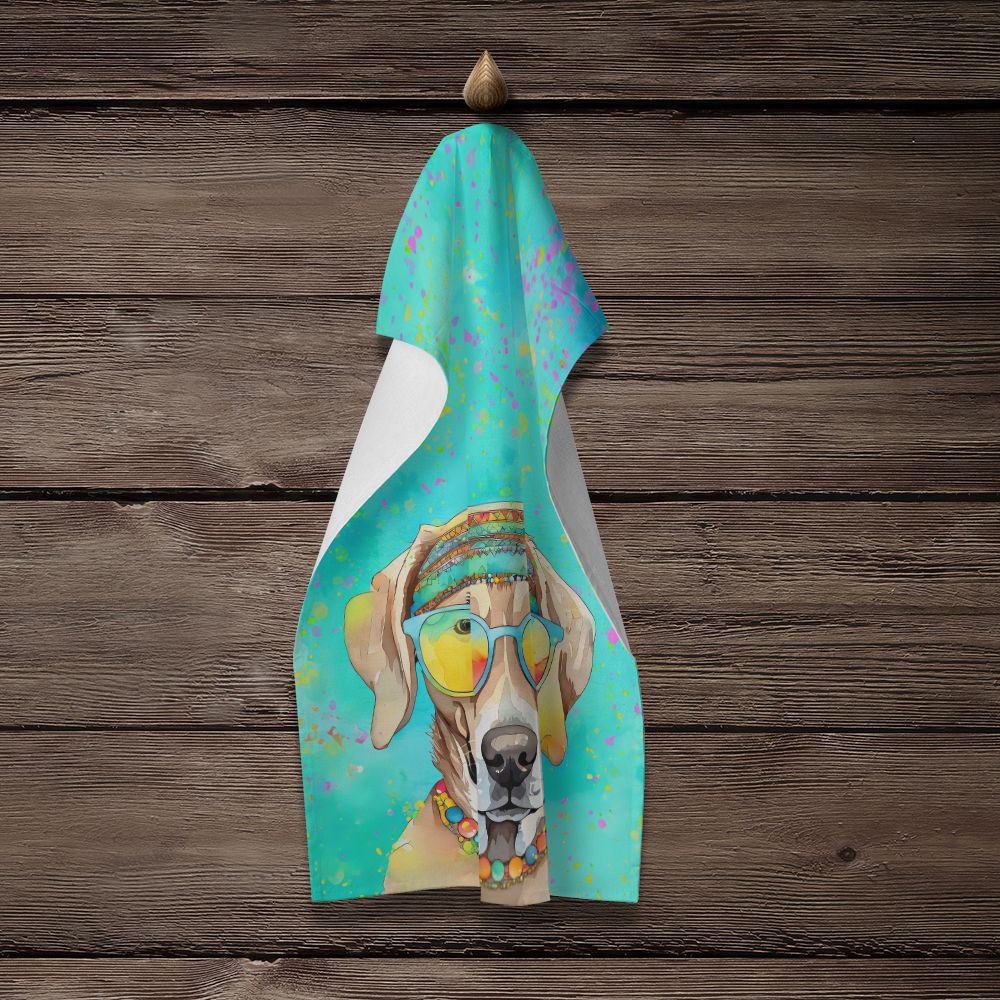 Weimaraner Hippie Dawg Kitchen Towel Dish Cloths Guest Hand Towel Decorative Bathroom Towel for Face,Tea, Dishcloth, Kitchen and Bath