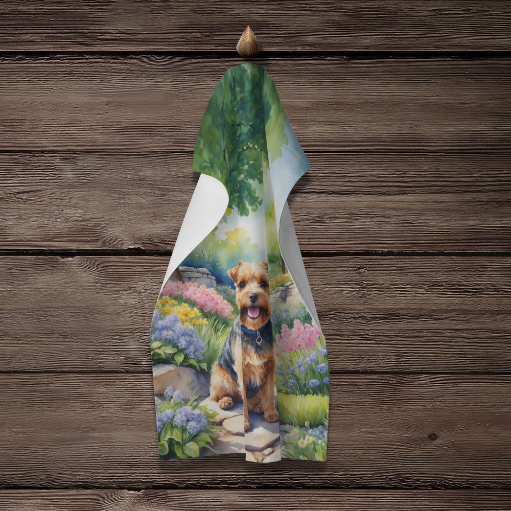 Norfolk Terrier Spring Path Kitchen Towel Dish Cloths Guest Hand Towel Decorative Bathroom Towel for Face,Tea, Dishcloth, Kitchen and Bath