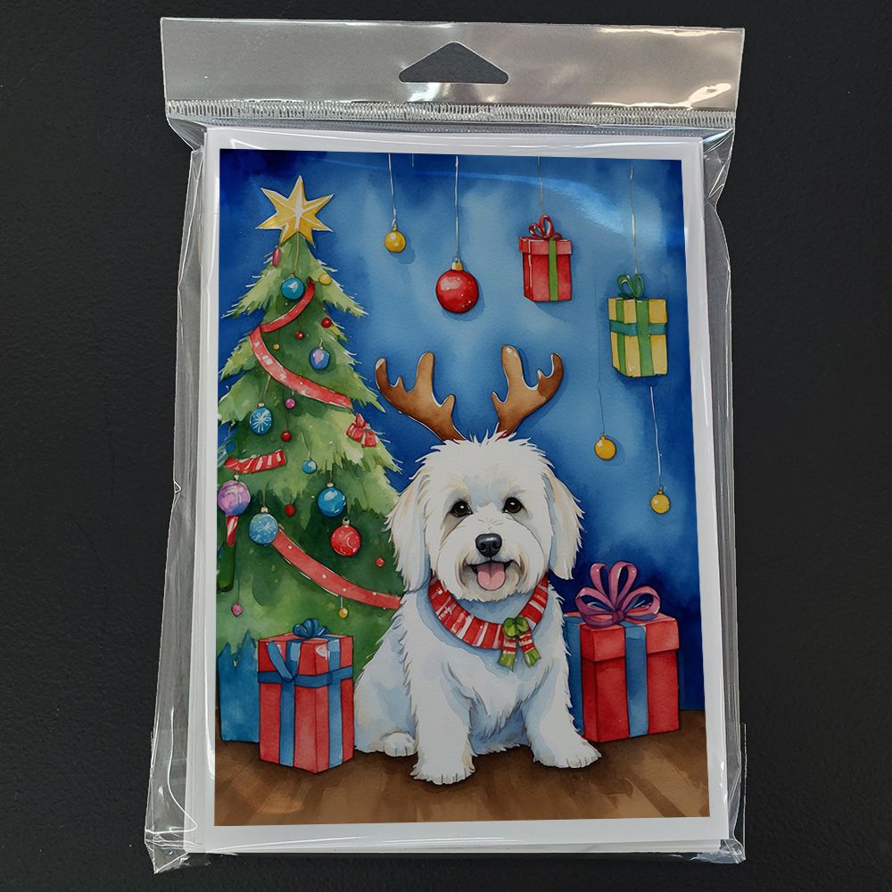 Coton de Tulear Christmas Reindeer Greeting Cards Pack of 8 Blank Cards with Envelopes Whimsical A7 Size 5x7 Blank Note Cards