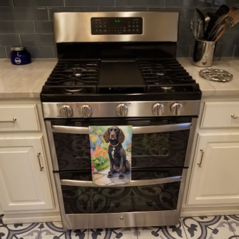 American Water Spaniel Spring Garden Kitchen Towel Dish Cloths Guest Hand Towel Decorative Bathroom Towel for Face,Tea, Dishcloth, Kitchen and Bath
