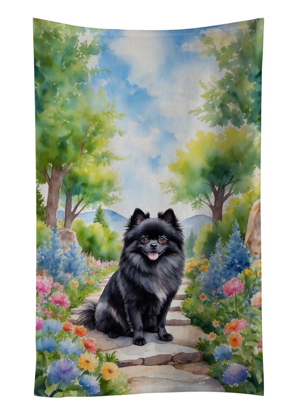 Pomeranian Spring Path Kitchen Towel Dish Cloths Guest Hand Towel Decorative Bathroom Towel for Face,Tea, Dishcloth, Kitchen and Bath