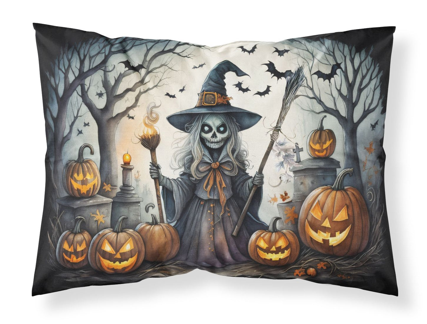 Witch Spooky Halloween Standard Pillowcase Lightweight Super Soft Easy Care Decorative Artwork Pillowcase, Standard