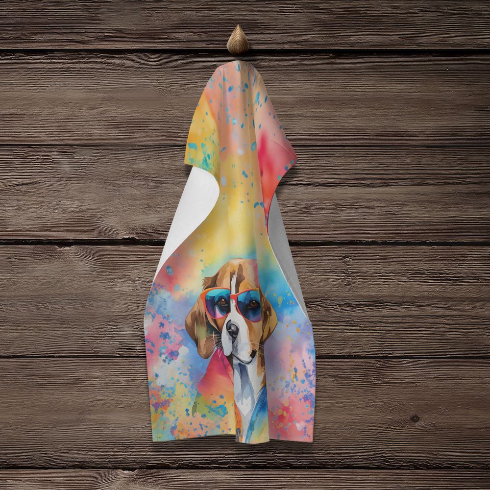 Beagle Hippie Dawg Kitchen Towel Dish Cloths Guest Hand Towel Decorative Bathroom Towel for Face,Tea, Dishcloth, Kitchen and Bath