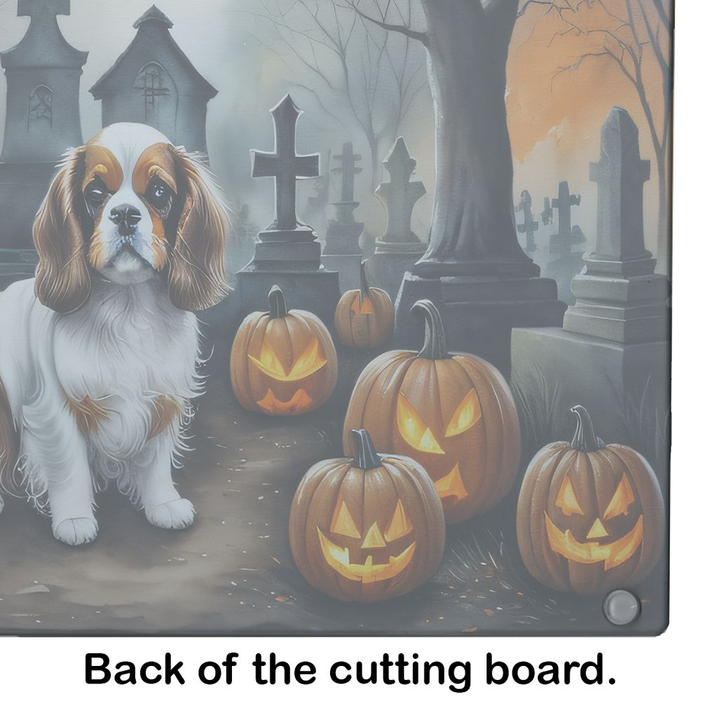 NEW Cavalier Spaniel Spooky Halloween Glass Cutting Board Decorative Tempered Glass Kitchen Cutting and Serving Board Large Size Chopping Board
