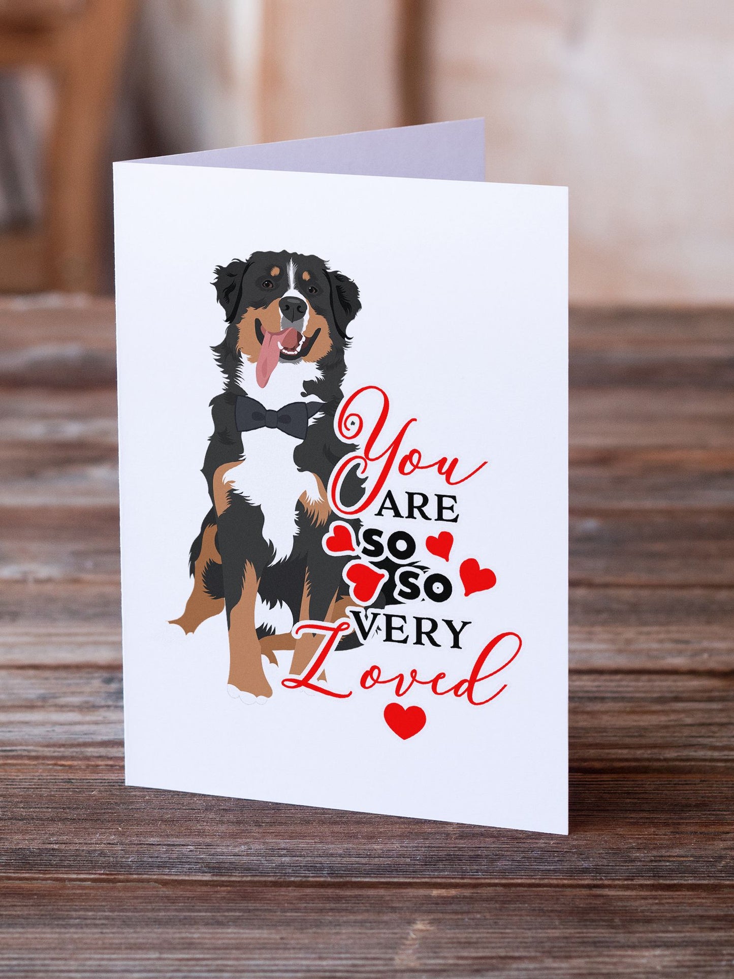 Bernese Mountain Dog #1 so Loved Greeting Cards Pack of 8 Blank Cards with Envelopes Whimsical A7 Size 5x7 Blank Note Cards