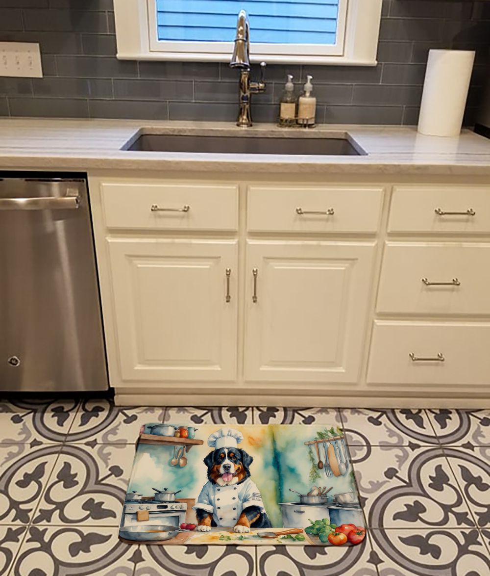Bernese Mountain Dog The Chef Memory Foam Kitchen Mat Machine Washable Anti-Fatigue Mat Cushion Comfort Bath Mat or Kitchen Rug
