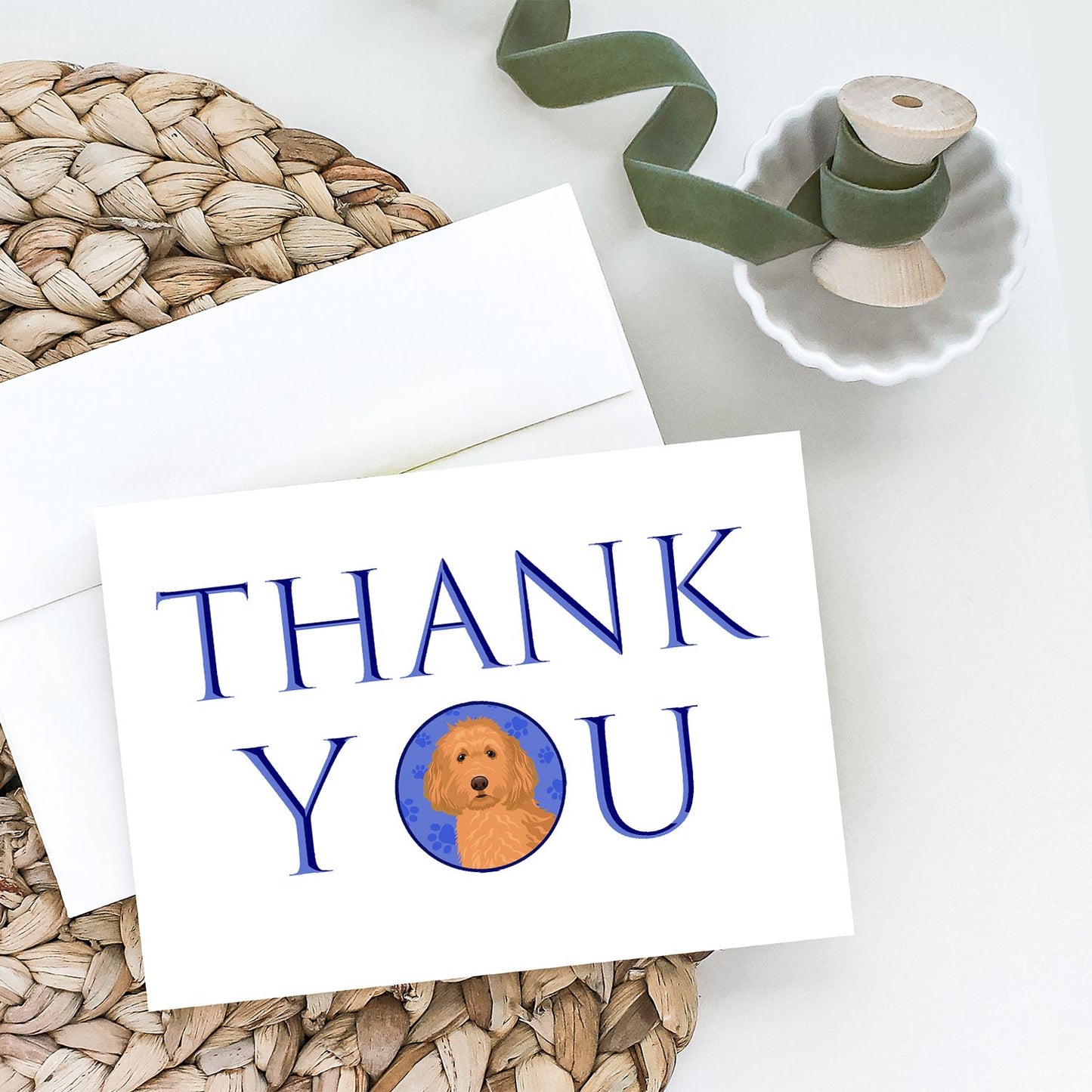 Doodle Red #1 Thank You Greeting Cards Pack of 8 Blank Cards with Envelopes Whimsical A7 Size 5x7 Blank Note Cards