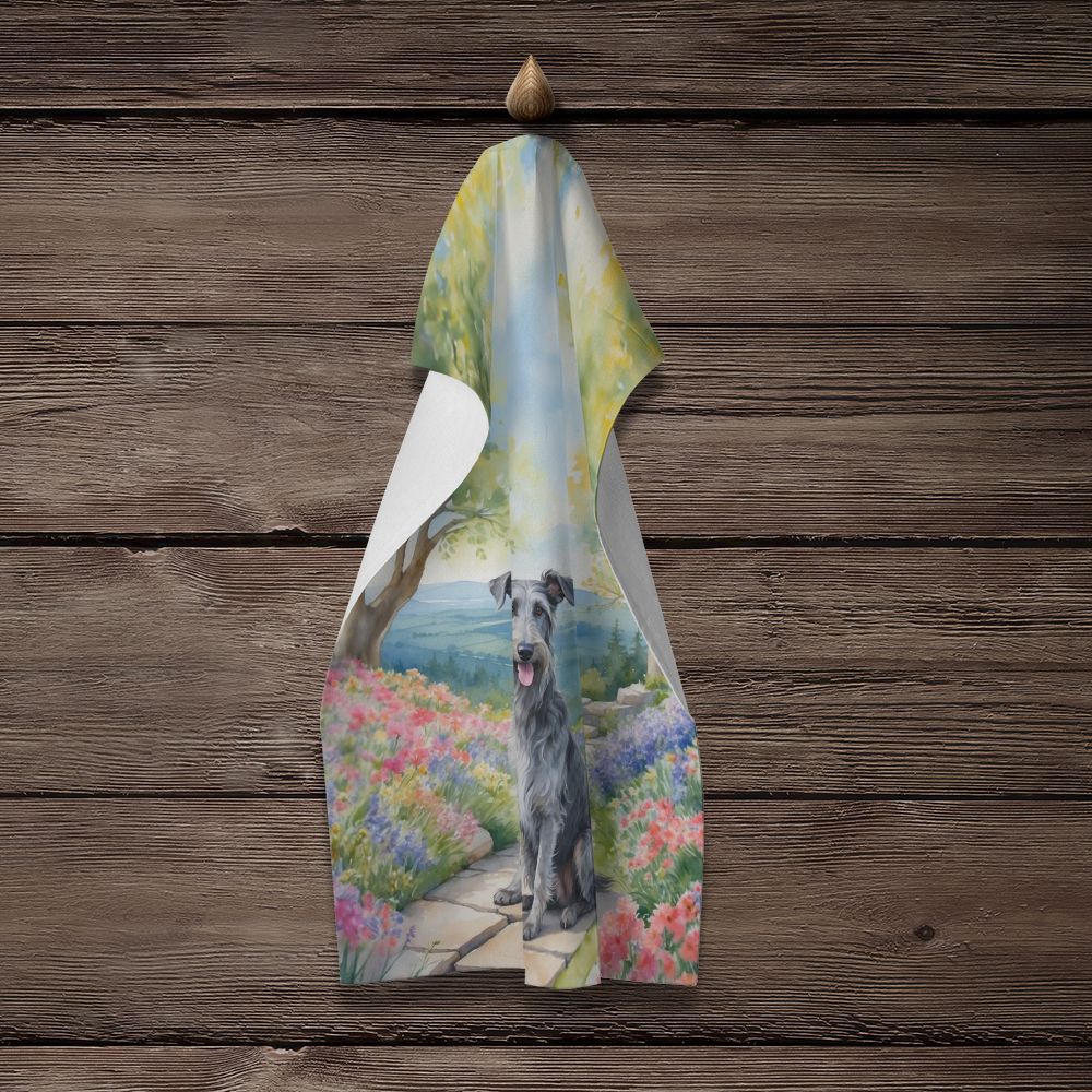 Scottish Deerhound Spring Path Kitchen Towel Dish Cloths Guest Hand Towel Decorative Bathroom Towel for Face,Tea, Dishcloth, Kitchen and Bath