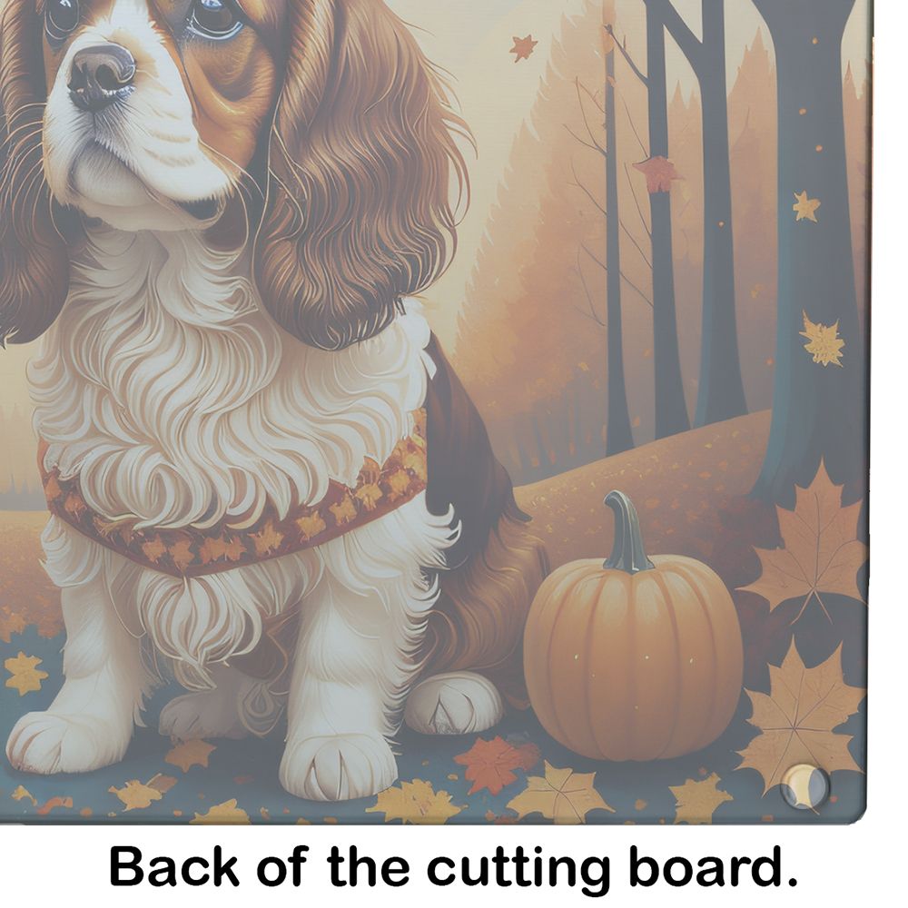NEW Cavalier Spaniel Fall Glass Cutting Board Decorative Tempered Glass Kitchen Cutting and Serving Board Large Size Chopping Board