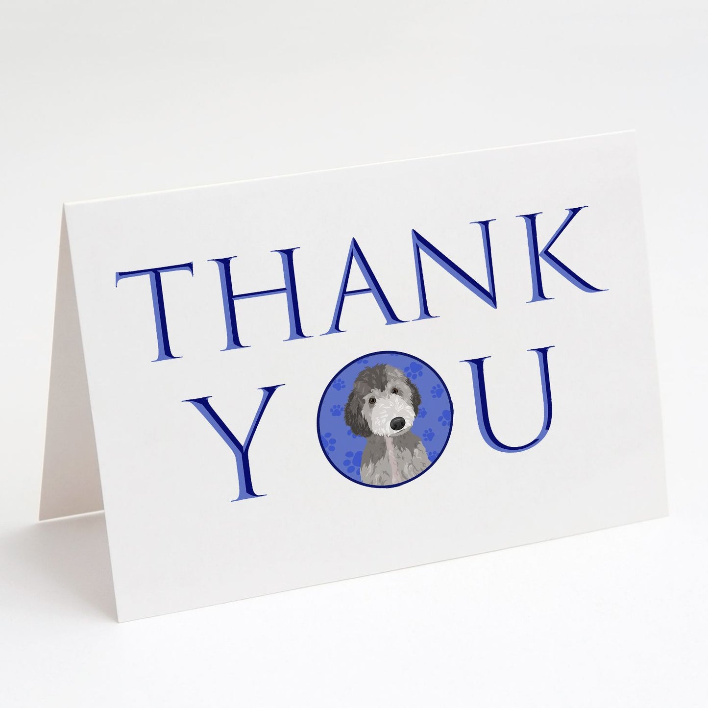 Doodle Silver #1 Thank You Greeting Cards Pack of 8 Blank Cards with Envelopes Whimsical A7 Size 5x7 Blank Note Cards