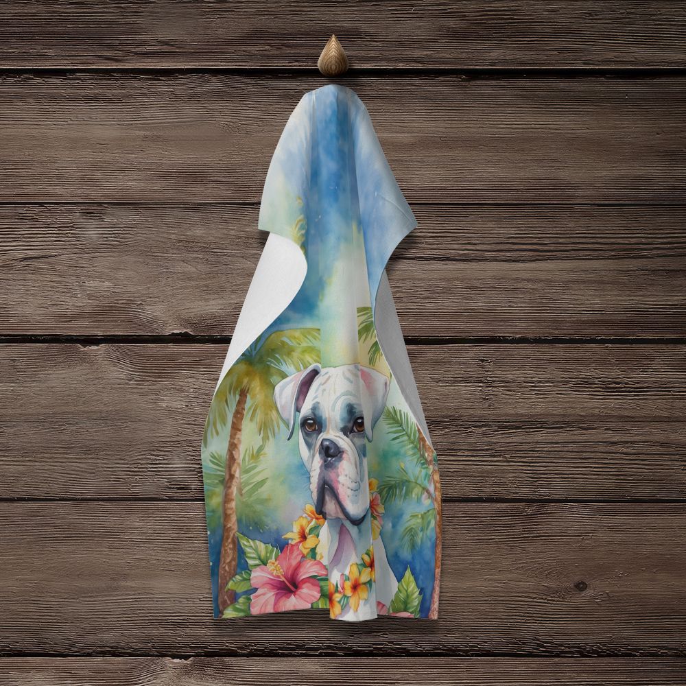White Boxer Luau Kitchen Towel Dish Cloths Guest Hand Towel Decorative Bathroom Towel for Face,Tea, Dishcloth, Kitchen and Bath