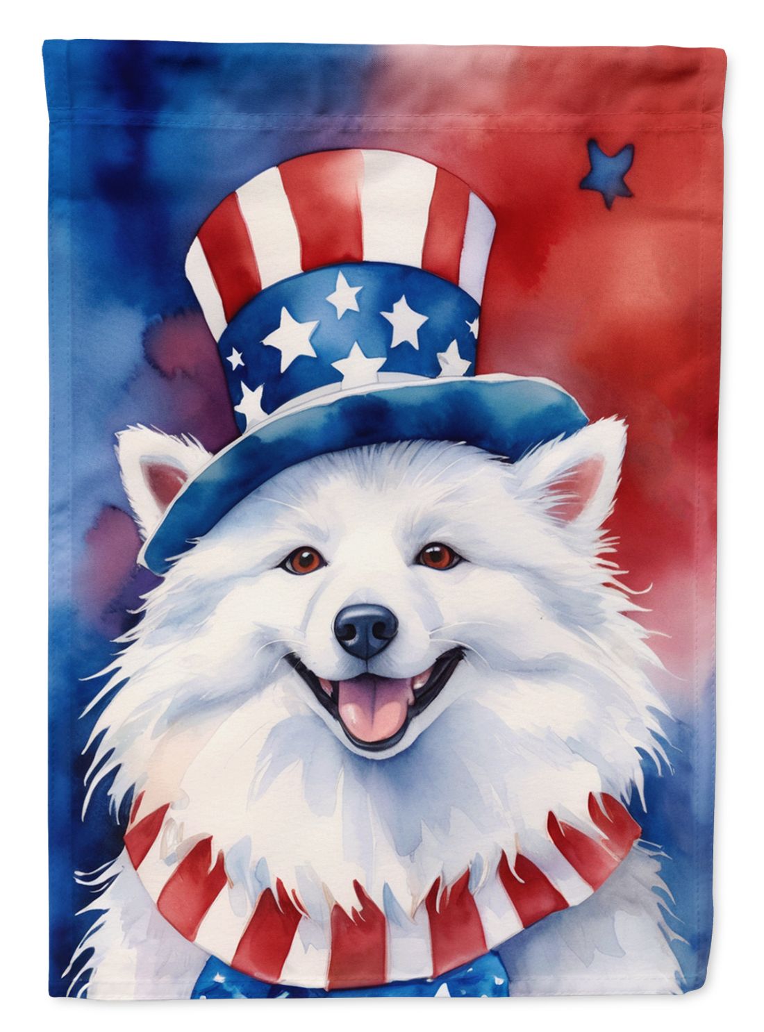 American Eskimo Patriotic American Garden Flag Mailbox Flag Decorative Yard Flag Banner Outside Patio Artwork Yard Flower Beds, Garden Size, Multicolor