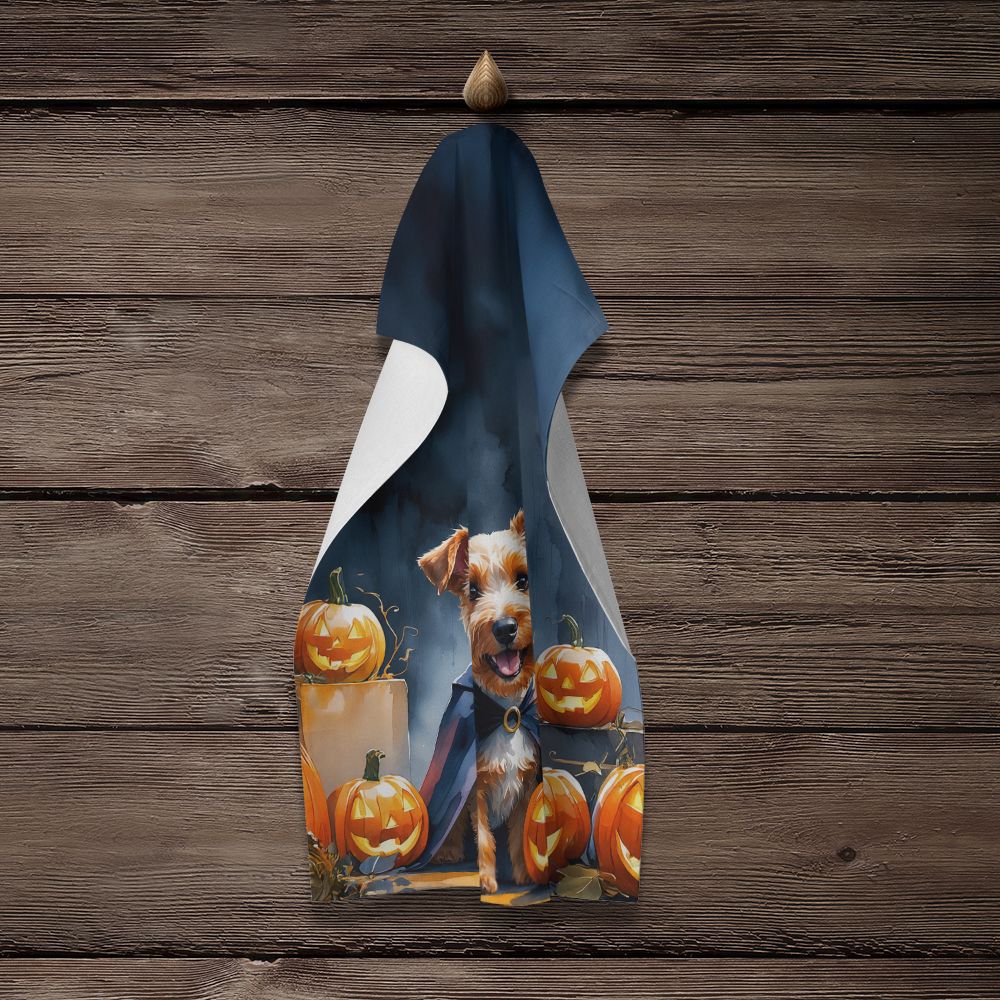 Airedale Terrier Puppy Halloween Kitchen Towel Dish Cloths Guest Hand Towel Decorative Bathroom Towel for Face,Tea, Dishcloth, Kitchen and Bath
