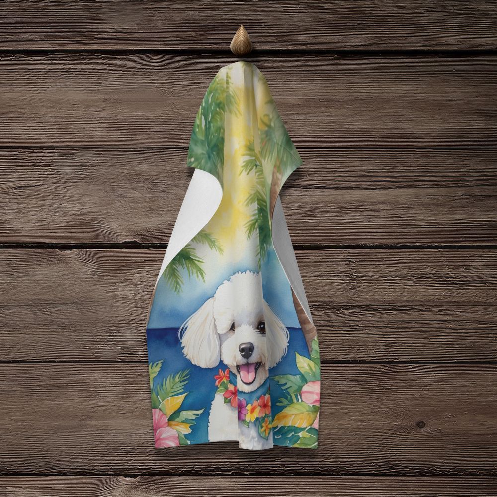 Bichon Frise Luau Kitchen Towel Dish Cloths Guest Hand Towel Decorative Bathroom Towel for Face,Tea, Dishcloth, Kitchen and Bath