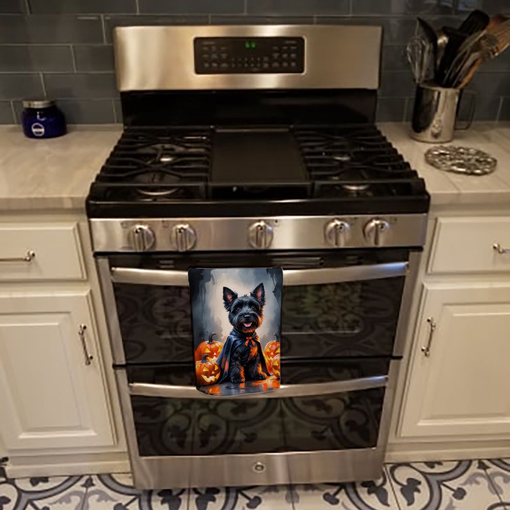 Scottish Terrier Puppy Halloween Kitchen Towel Dish Cloths Guest Hand Towel Decorative Bathroom Towel for Face,Tea, Dishcloth, Kitchen and Bath