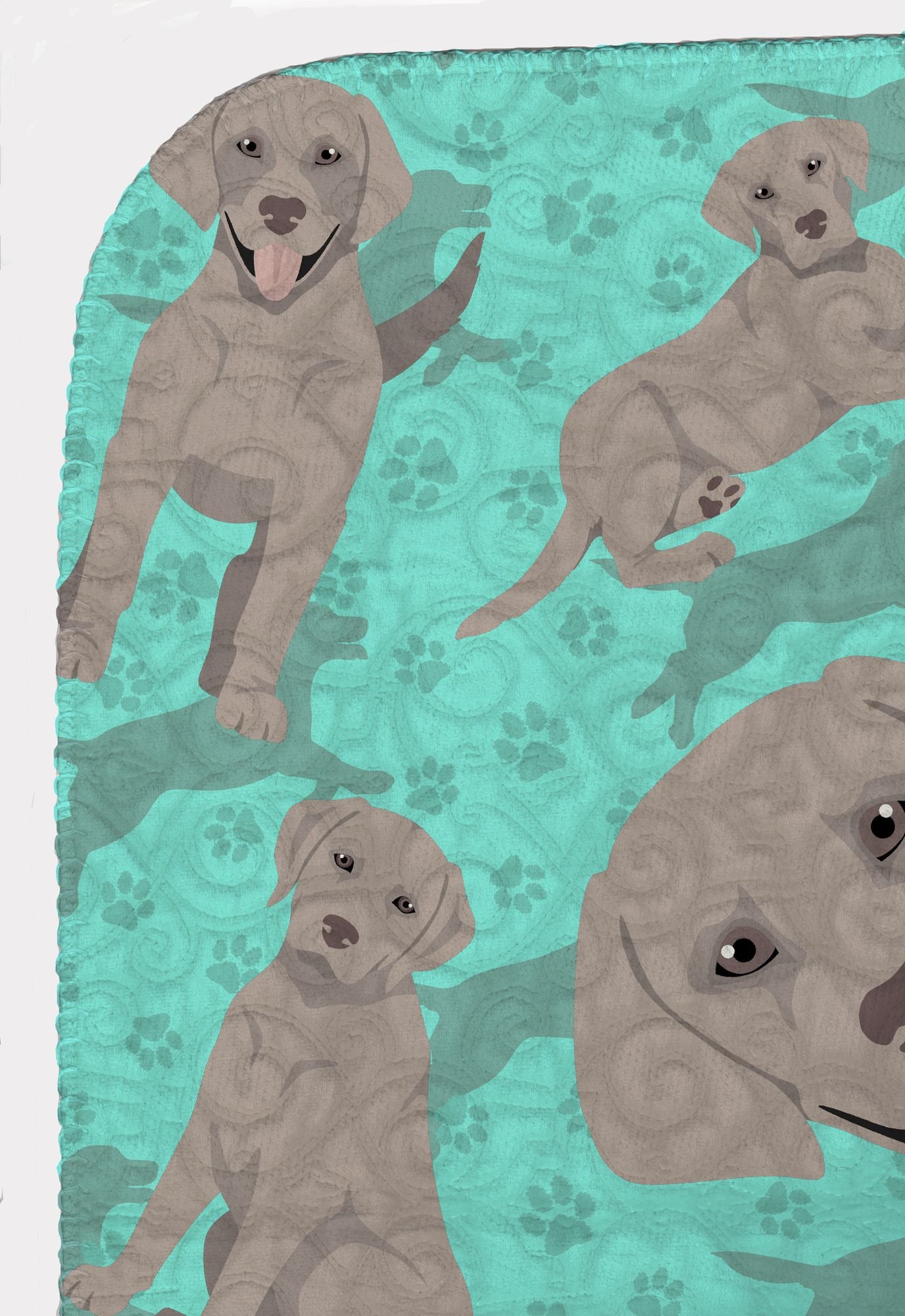 Grey Labrador Retriever Quilted Blanket 50x60 Artwork Pattern Quilted Throw Blanket for Bed, Couch, Sofa, Soft and Lightweight