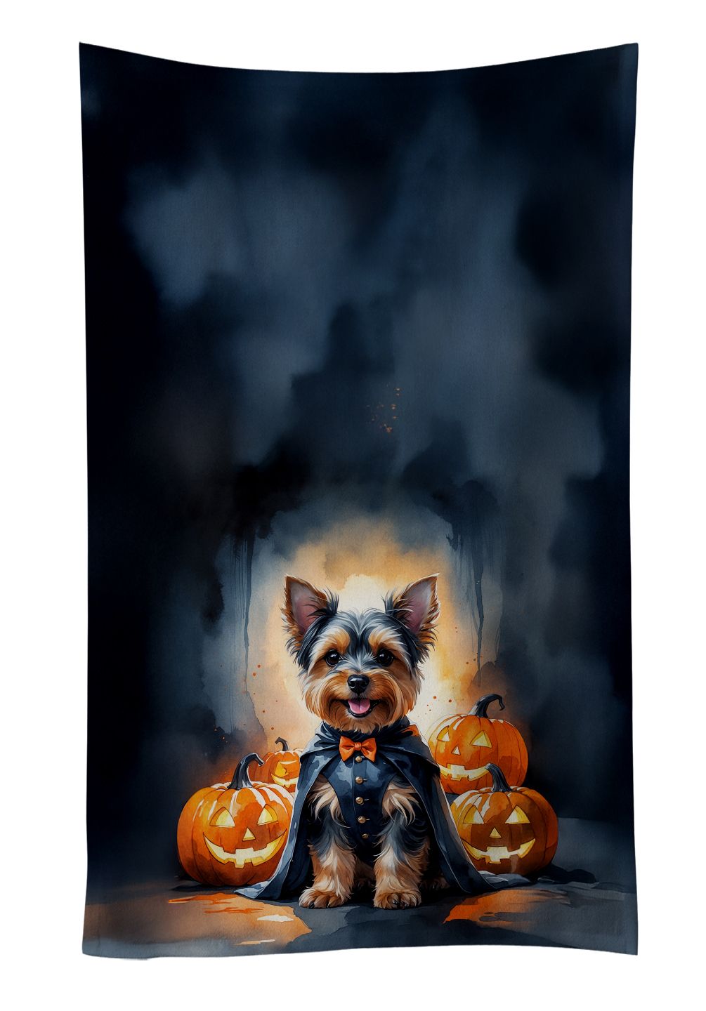 Yorkshire Terrier Yorkie Puppy Halloween Kitchen Towel Dish Cloths Guest Hand Towel Decorative Bathroom Towel for Face,Tea, Dishcloth, Kitchen and Bath