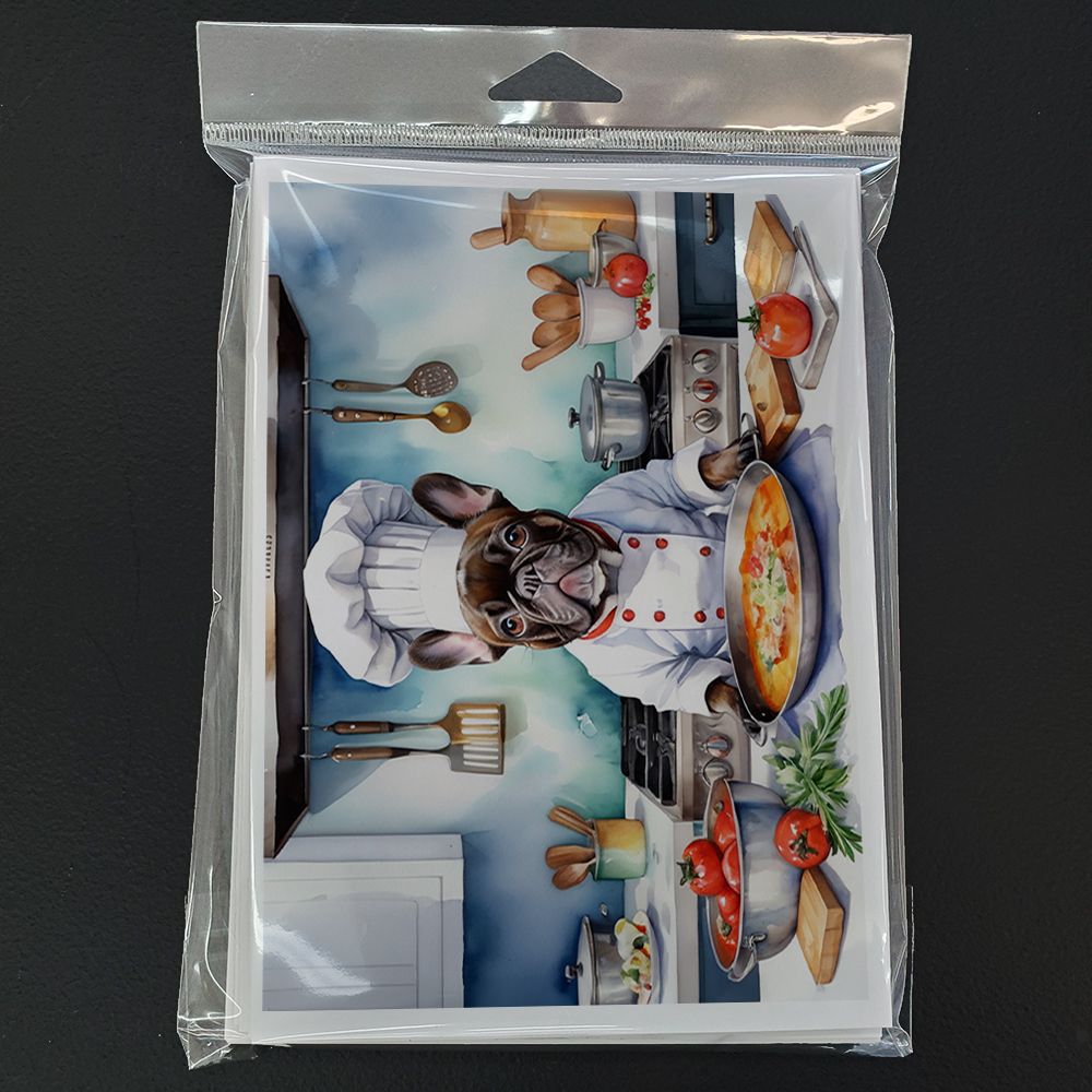 French Bulldog The Chef Greeting Cards Pack of 8 Blank Cards with Envelopes Whimsical A7 Size 5x7 Blank Note Cards