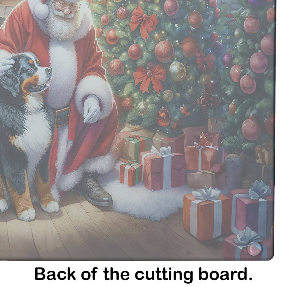 NEW Bernese Mountain Dog and Santa Claus Glass Cutting Board Decorative Tempered Glass Kitchen Cutting and Serving Board Large Size Chopping Board