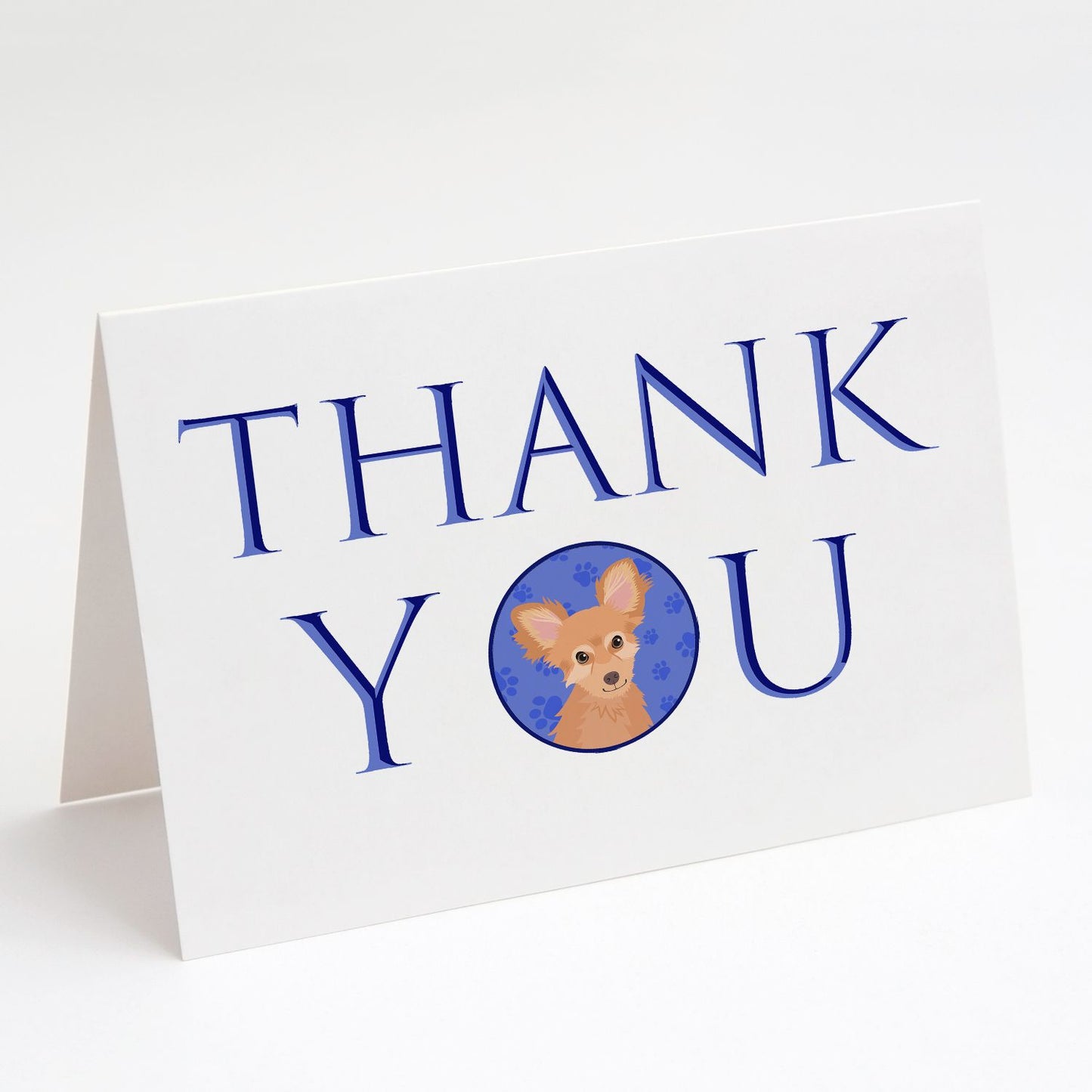 Chihuahua Fawn Thank You Greeting Cards Pack of 8 Blank Cards with Envelopes Whimsical A7 Size 5x7 Blank Note Cards
