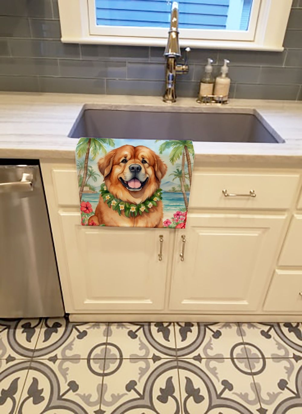 Tibetan Mastiff Luau Kitchen Towel Dish Cloths Guest Hand Towel Decorative Bathroom Towel for Face,Tea, Dishcloth, Kitchen and Bath