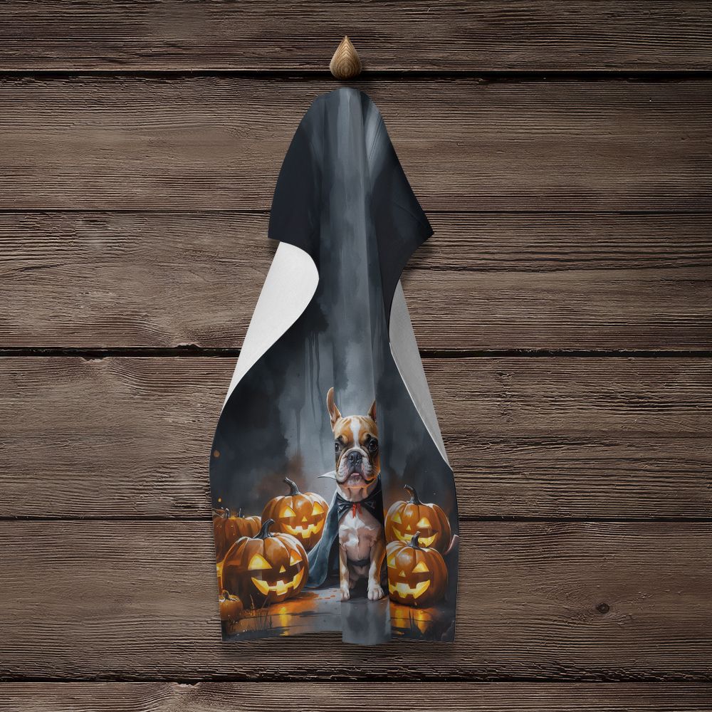 French Bulldog Puppy Halloween Kitchen Towel Dish Cloths Guest Hand Towel Decorative Bathroom Towel for Face,Tea, Dishcloth, Kitchen and Bath