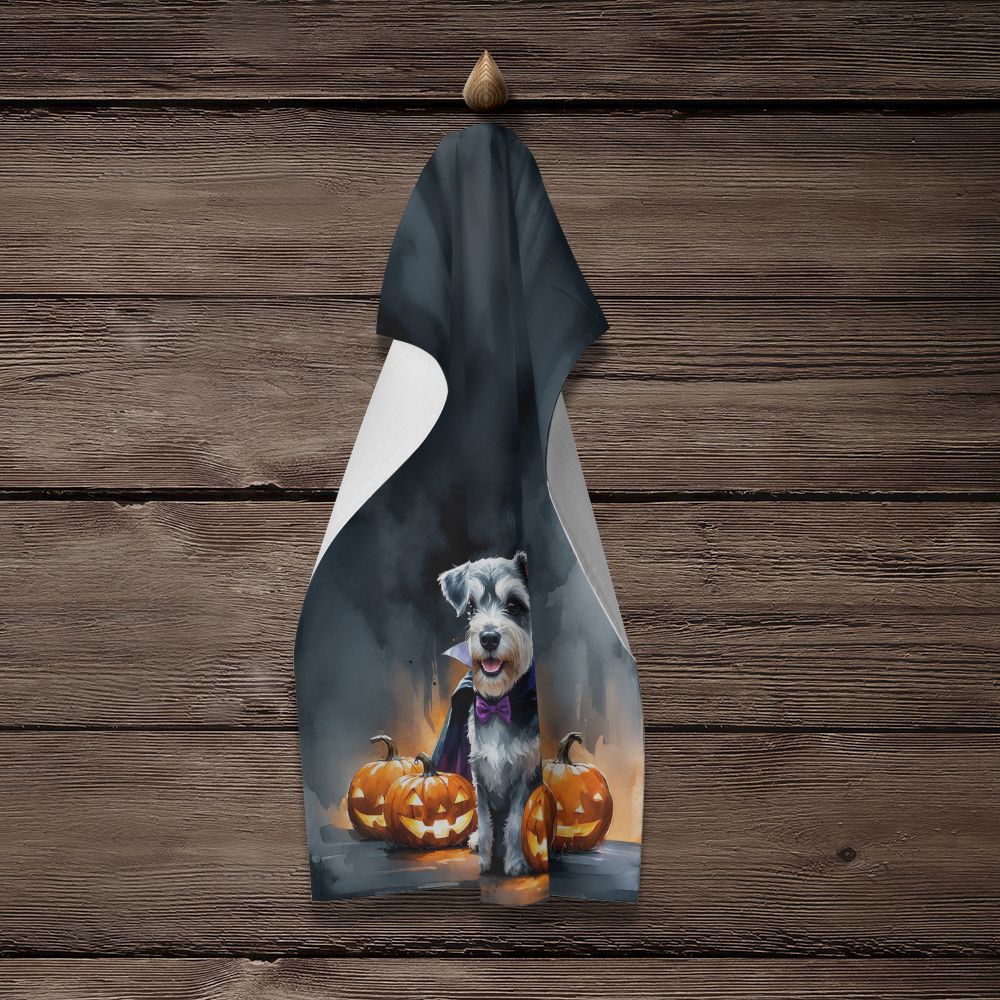 Schnauzer Puppy Halloween Kitchen Towel Dish Cloths Guest Hand Towel Decorative Bathroom Towel for Face,Tea, Dishcloth, Kitchen and Bath