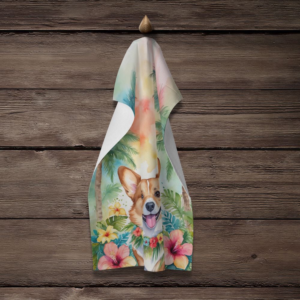 Corgi Luau Kitchen Towel Dish Cloths Guest Hand Towel Decorative Bathroom Towel for Face,Tea, Dishcloth, Kitchen and Bath