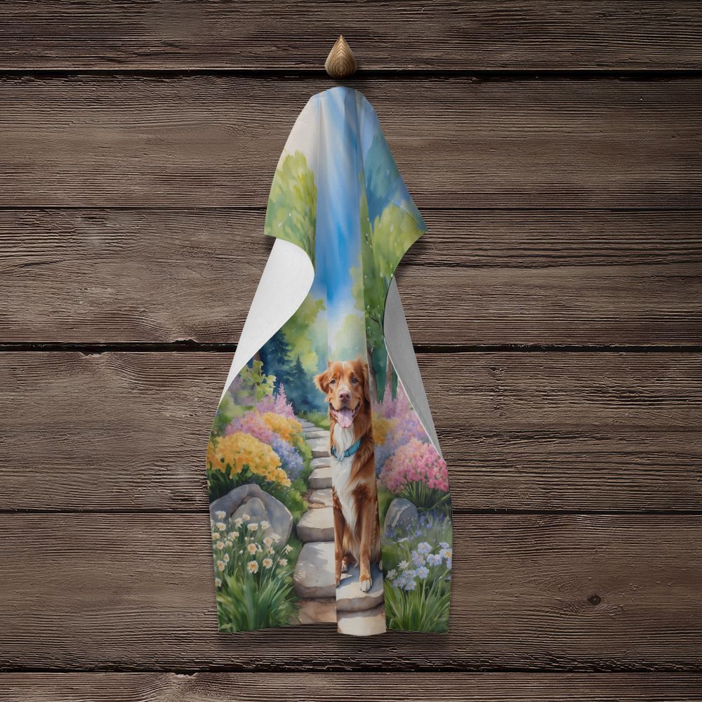 Nova Scotia Duck Tolling Retriever Spring Path Kitchen Towel Dish Cloths Guest Hand Towel Decorative Bathroom Towel for Face,Tea, Dishcloth, Kitchen and Bath