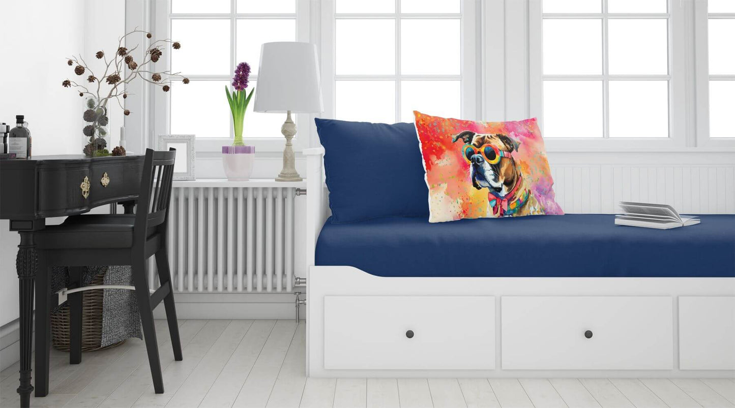 Boxer Hippie Dawg Standard Pillowcase Lightweight Super Soft Easy Care Decorative Artwork Pillowcase, Standard