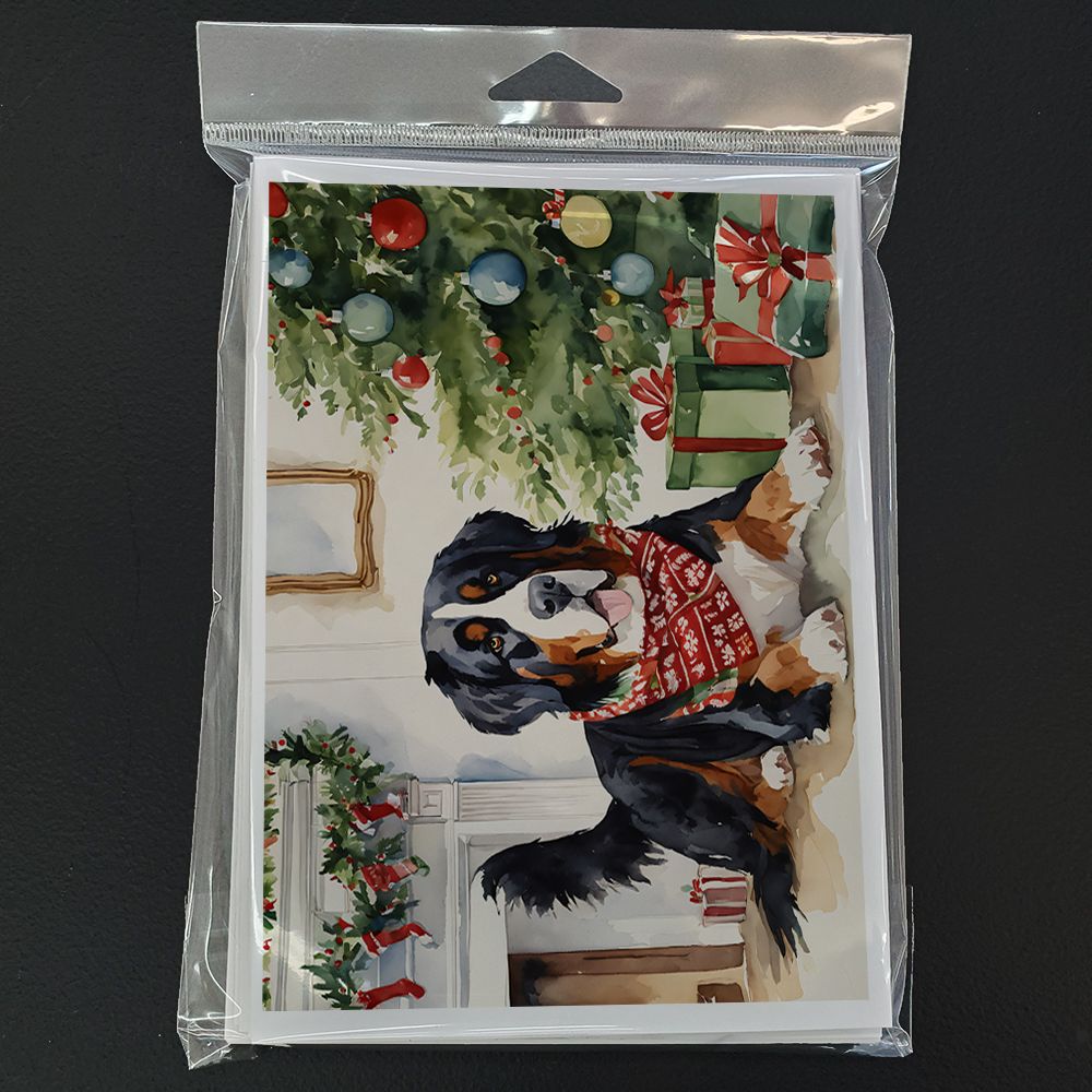 Bernese Mountain Dog Christmas Greeting Cards Pack of 8 Blank Cards with Envelopes Whimsical A7 Size 5x7 Blank Note Cards