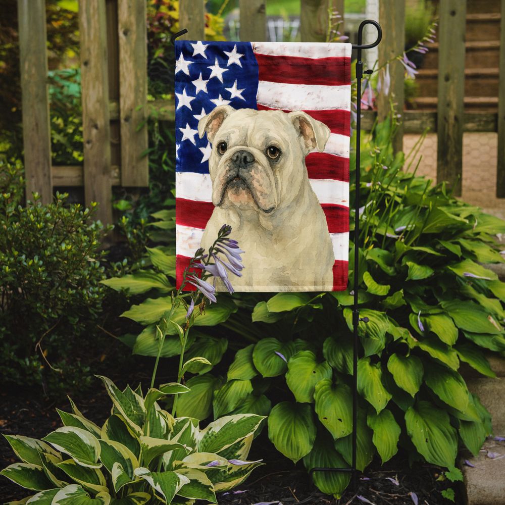 White English Bulldog American Flag Garden Flag Mailbox Flag Decorative Yard Flag Banner Outside Patio Artwork Yard Flower Beds, Garden Size, Multicolor